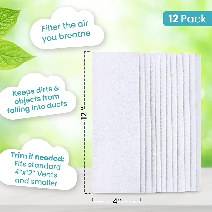 Air Vent Filters For Home 1 Pack of 12-4" x 12” – Register Vent Filters – AC - Image 3
