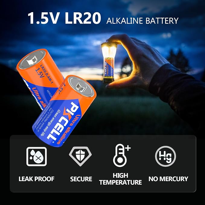 PKCELL 52 Counts Alkaline Battery Variety Pack, 16 AA, 24 AAA, 4 C, 4 D - Image 3