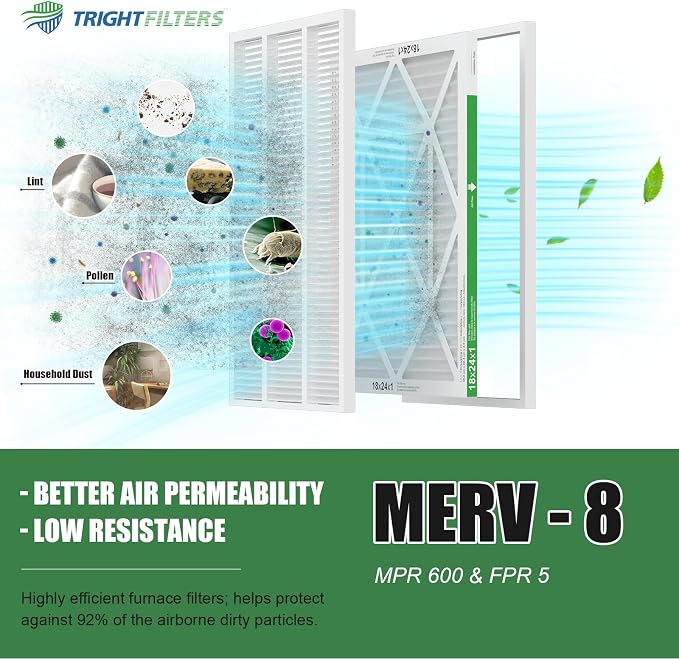 18x24x1 Air Filter 4 Pack, MERV 8 Pleated Dust Defense Air Filters Replacement - Image 5
