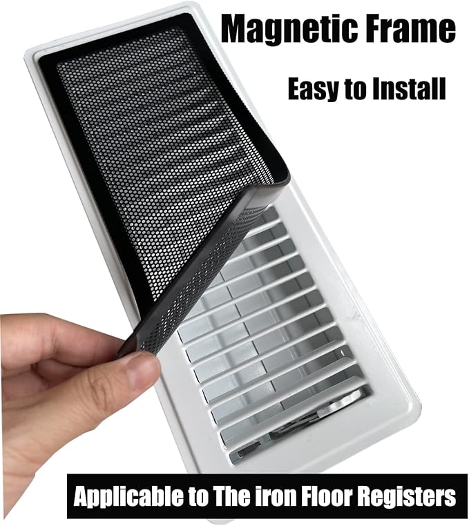 Floor Register Vent Cover- 4"x12" Magnetic Air Vent Screen Mesh Cover - Image 2