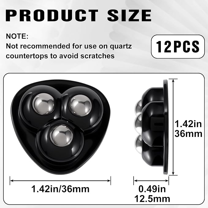12 Pcs Mini Caster Wheels, Self Adhesive Caster Wheels, 360° Swivel Appliance - Image 2