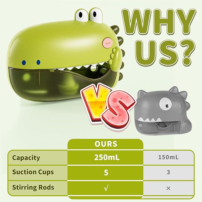 Lehoo Castle Baby Bath Toys, Bath Bubble Machine for Kids, Automatic Bubble Maker Toddler Bathtub Toy with 12 Melodies, Dinosaur Bath Toys for Boys Girls