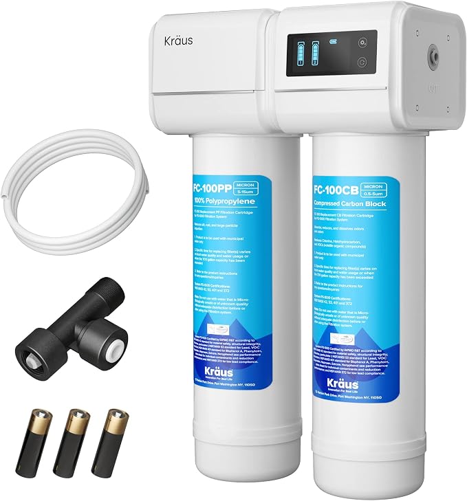 KRAUS Purita 2-Stage Carbon Block Under-Sink Water Filtration System by KRAUS