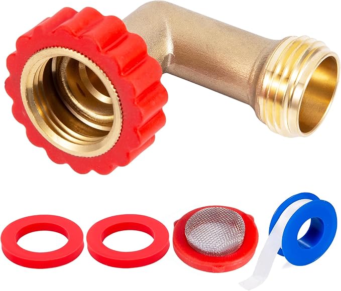 Lead-Free Brass 90 Degree Hose Saver, 90°Hose Elbow Fitting Quick Swivel by Breezliy
