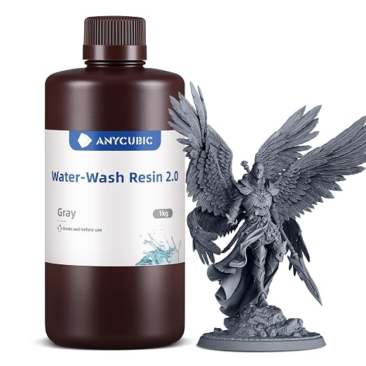 ANYCUBIC Upgraded Water Washable 3D Printer Resin 2.0, 405nm High Precision 3D by ANYCUBIC