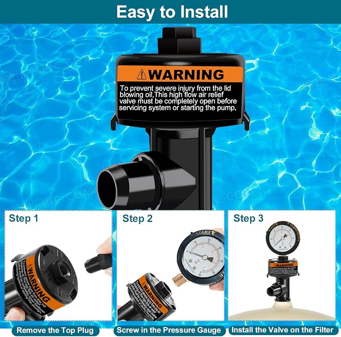 Air Relief Valve with Pool Filter Pressure Gauge, Air Relief Valve Highly - Image 4