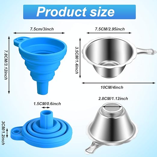 Boao 6 Pack Resin Funnels Filter 3D Printer Accessories Include Collapsible - Image 2