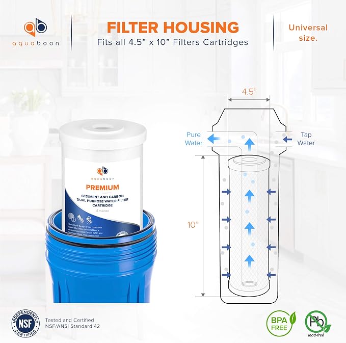 Aquaboon 5 Micron 10 x 4.5 Whole House Water Filter Replacement Cartridge - Image 2