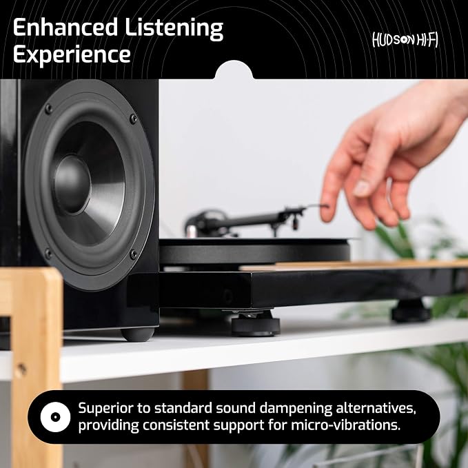 Hudson Hi-Fi Speaker Isolation Feet – Adhesive Silicone Anti-Vibration Pads - Image 5