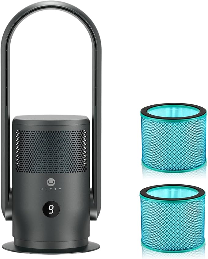 ULTTY Air Purifier Fan with Two Filter, True HEPA Filter 99.97% Smoke Dust by UULTTY