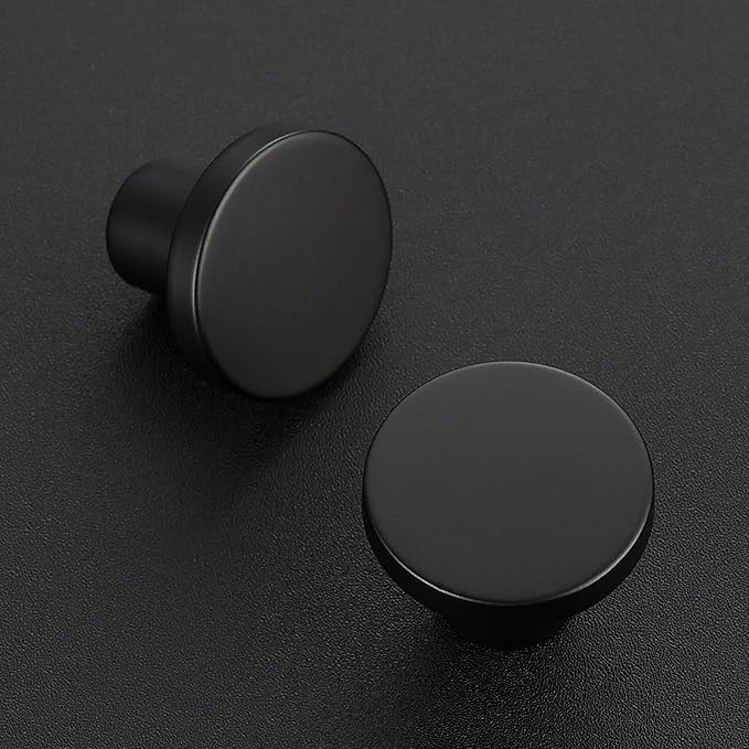 Ravinte 35 Pack Cabinet Knobs Black Kitchen Cabinet Knobs Round Dresser Drawer Pulls Closet Door Pulls 1-1/5 Inch
