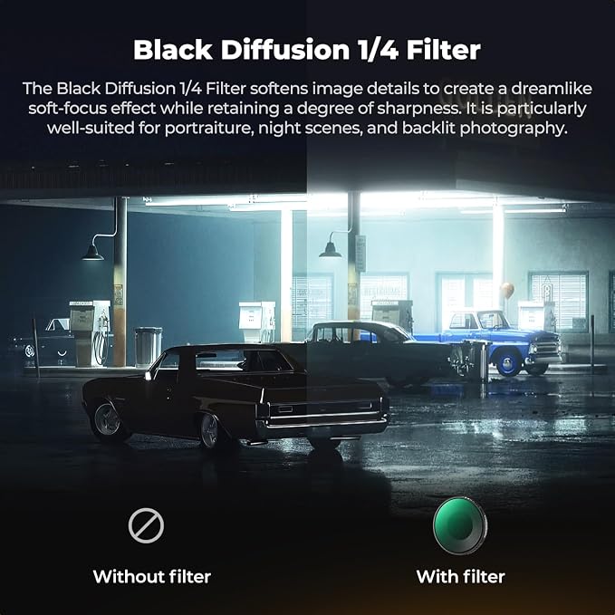 K&F CONCEPT Screw On Black Diffusion 1/4 Filter Compatible - Image 3