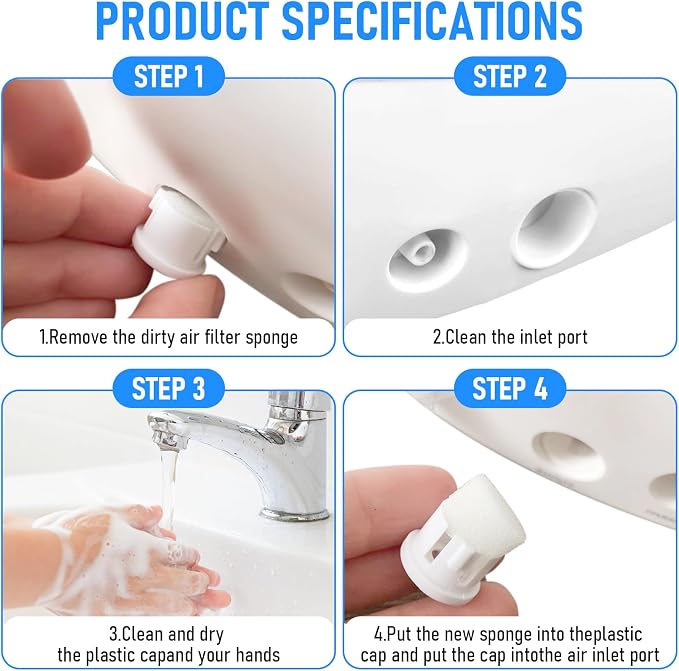 Air Filter Sponge, Compressor Replacement System, Round White Breathable Foam - Image 3