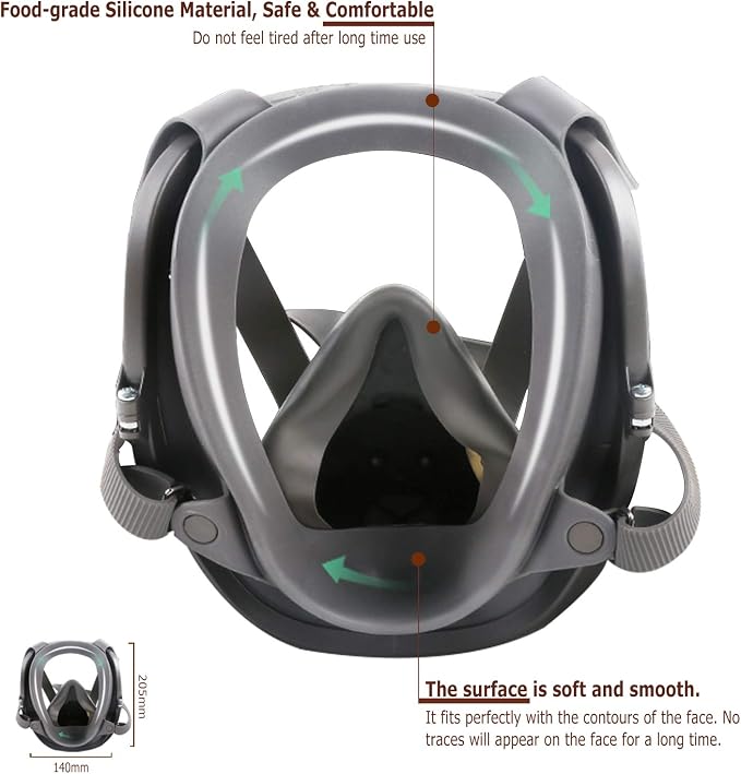 Full Face Respirаtor Reusable, Organic Vapor Respirаtor Compatible - Image 4