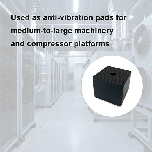 4 Pack-50x50x40 mm / 2"x2"x1.6" Thick Rubber Pad Anti Vibration Pads, Square - Image 3