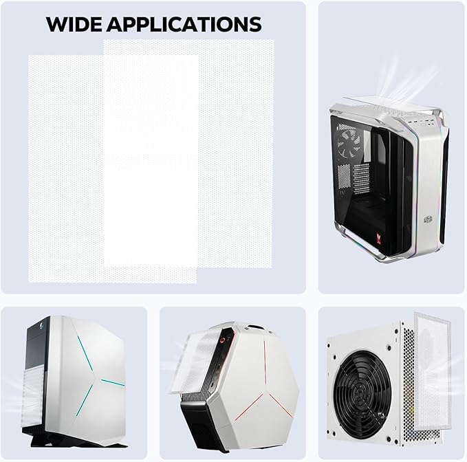 MoKo 400x300mm DIY PC Case Dust Mesh Filter, PVC Dustproof Magnetic Dust Filter - Image 7