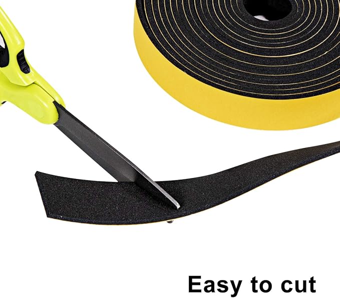 TORRAMI Door Seal 1 inch W x 1/8 inch T x 16.5 Ft Length, Foam Soundproofing - Image 6