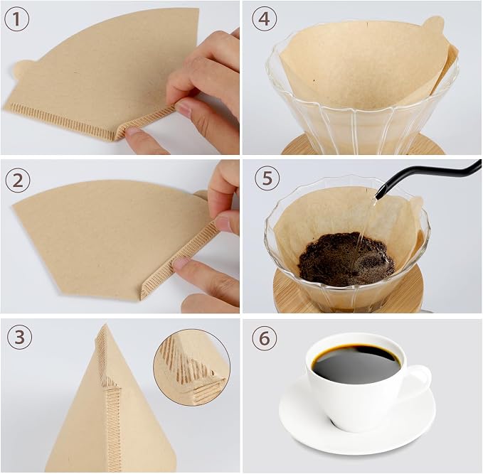 200 Count Coffee Filter #2, 2 Cone Coffee Filters Unbleached Natural 2 Cone - Image 4