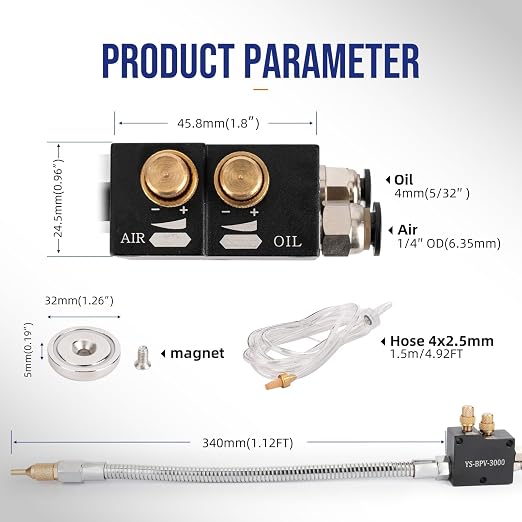 1/4" Coolant Mister with Magnet Base, CNC Cooling Spray - Image 2