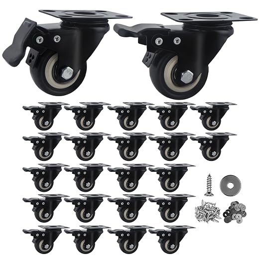 2 Inch Caster Wheels Set of 24 Heavy Duty Casters, by Htudcoue