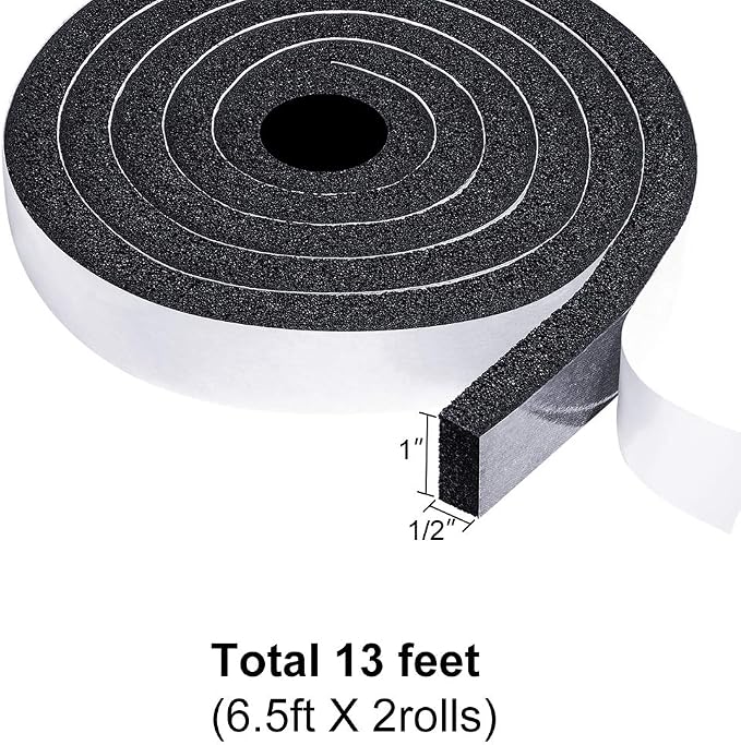 TORRAMI Maximum Compression Foam Weather Stripping 1 inch W X 1/2 inch T - Image 2