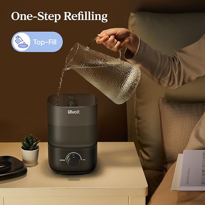 Levoit Humidifiers for Bedroom, Top-Fill Ultrasonic Cool Mist Humidifier | Easy - Image 2
