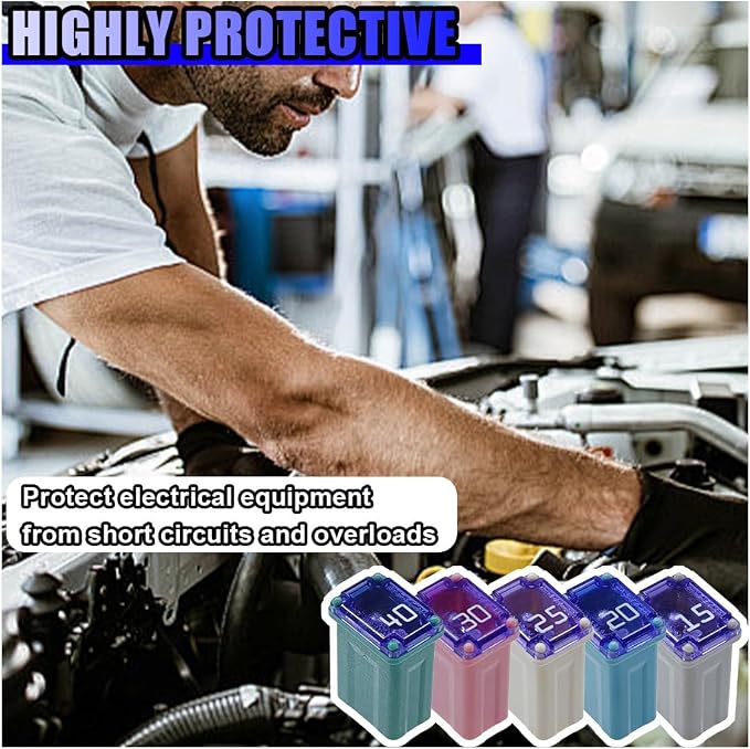 25PCS Micro Cartridge Fuses, 15A 20A 25A 30A 40A Slow Blow FMM Mcase Type Fuses - Image 6