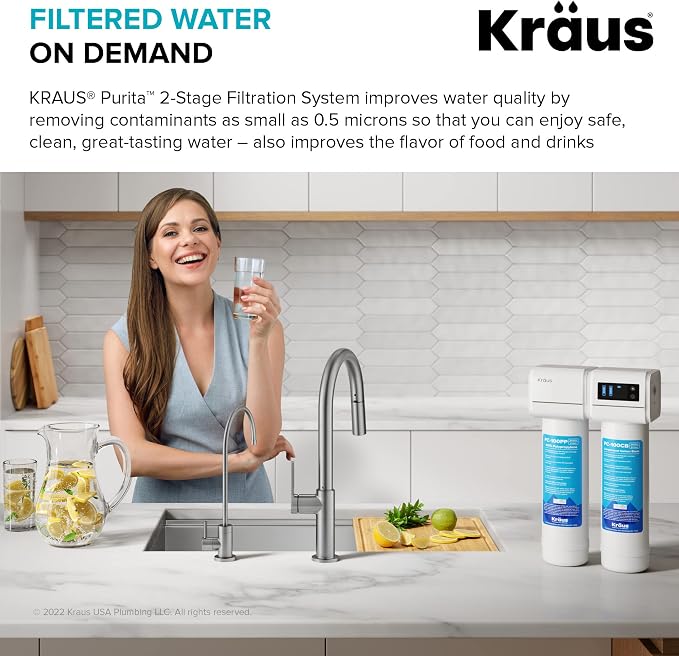 KRAUS Purita 2-Stage Carbon Block Under-Sink Water Filtration System - Image 3