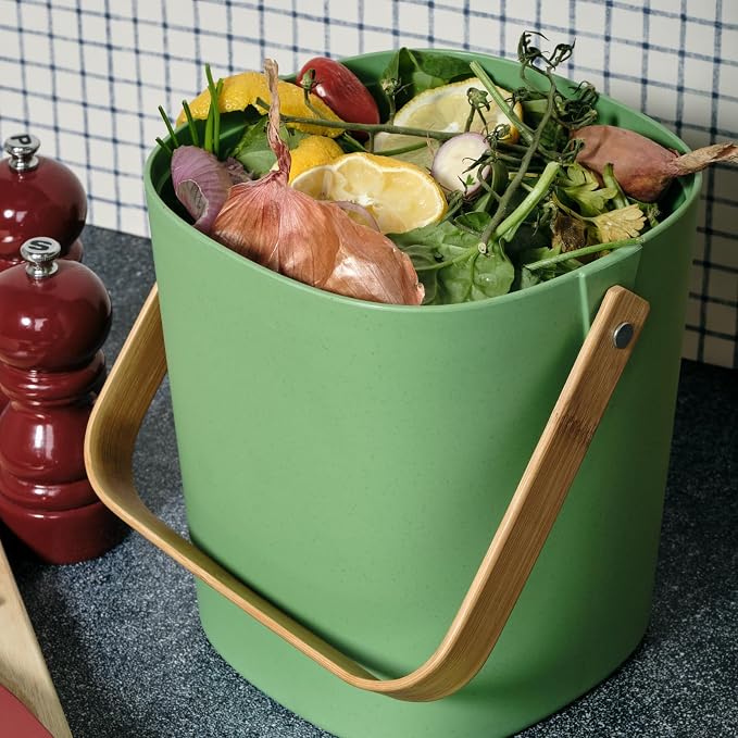 Bamboozle Countertop Compost Bin Kitchen | 1 Gallon | Odorless Composting Bin - Image 2
