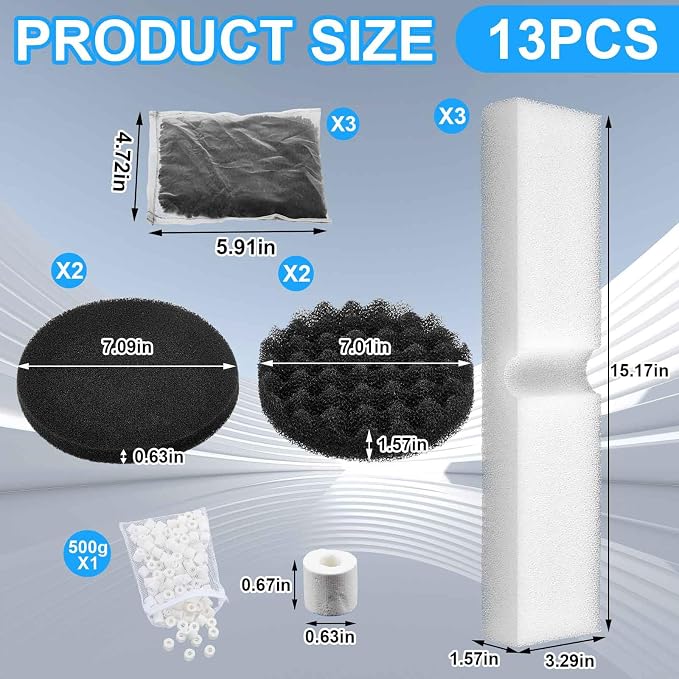 24 Pcs Aquarium Filter Media Kit Compatible - Image 2