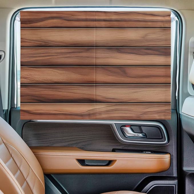 Western Barn Door Magnetic Double Layer Car Window Shades, Side Window Curtains - Image 2