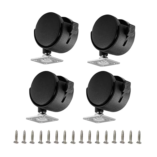 Black Plastic 1.5 inch Plate Casters by ShineIn