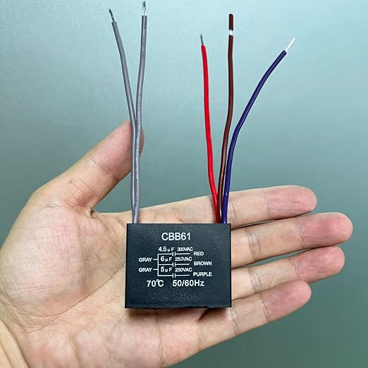 YukiHalu Ceiling Fan Capacitor CBB61 4.5uf + 6uf + 5uf 5 Wire 250V Compatible - Image 6