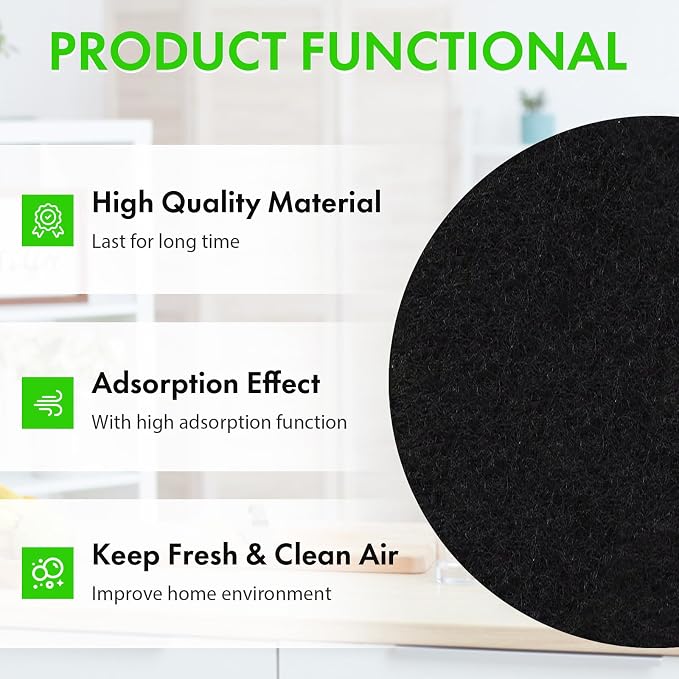 6.5 Inch Kitchen Compost Bin Filters Charcoal Replacement, ENLOY 12 Pack - Image 5