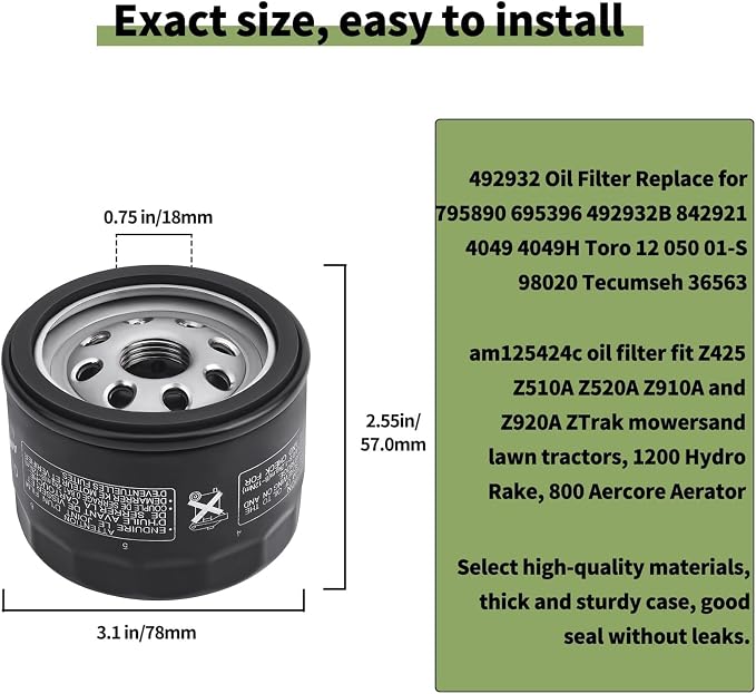 49065-0721 Oil Filter Compatiable - Image 2