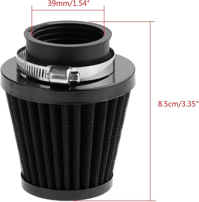 Mtsooning Motorcycle Air Filter Pod, 39mm Washable Universal Clamp-On Breathers - Image 3