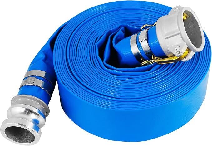 1.5" x 50 Ft Discharge Hose, Heavy Duty PVC Lay Flat Water Backwash Hose by Unknown