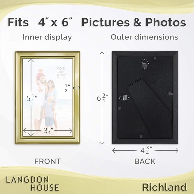 Langdon House 4x6 Picture Frames Set Distinguished Edging - Image 2