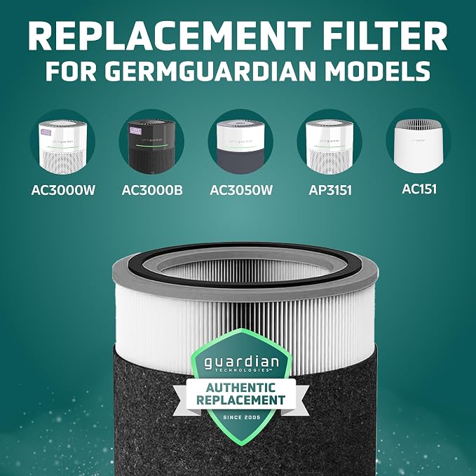 GermGuardian Filter V Smoke Clear HEPA Genuine Air Purifier Replacement Filter - Image 3