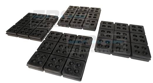 HEAVY DUTY ANTI VIBRATION ISOLATION PADS 6" X 6" X 3/4" ALL RUBBER WAFFLE TYPE by Unknown