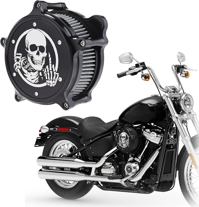 Motorcycle Air Filter Skull Style Air Cleaner - Image 9