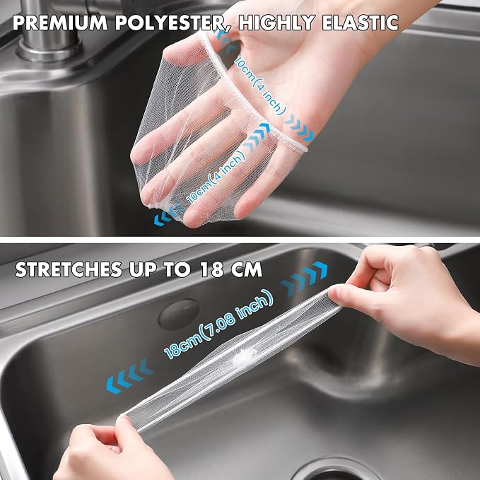 200 Pack Kitchen Sink Strainer Mesh Bag, Anti-Clogging Disposable Sink Drain - Image 5