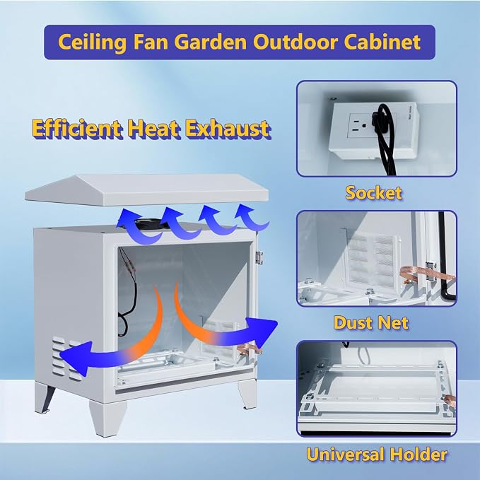 Pond Aerator Weatherproof Outdoor Cabinet, Air Pump 20”W×14.6”D×18”H - Image 3