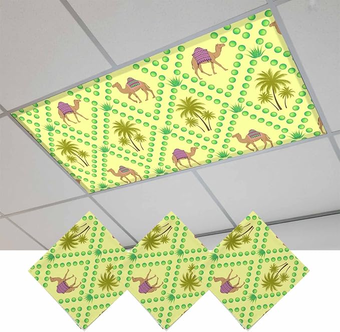 3 Pack Fluorescent Light Cover, Desert Sand Camels Light Covers by Unknown