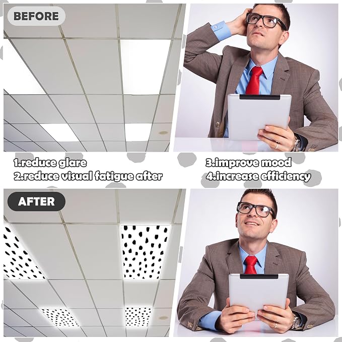 6Pcs Classroom Light Covers for Fluorescent Lights, Magnetic 2x4 FT Ceiling - Image 5