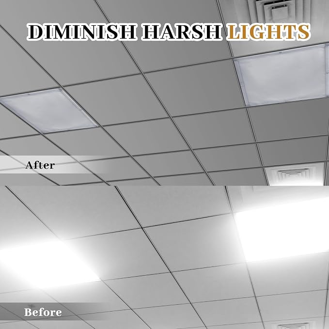 VIHOSE 4 Pcs 2 x 2 Feet Fluorescent Light Covers - Image 3