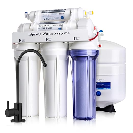 iSpring RCC7-BLK, NSF/ANSI 58 Certified, 5-Stage Reverse Osmosis System by iSpring