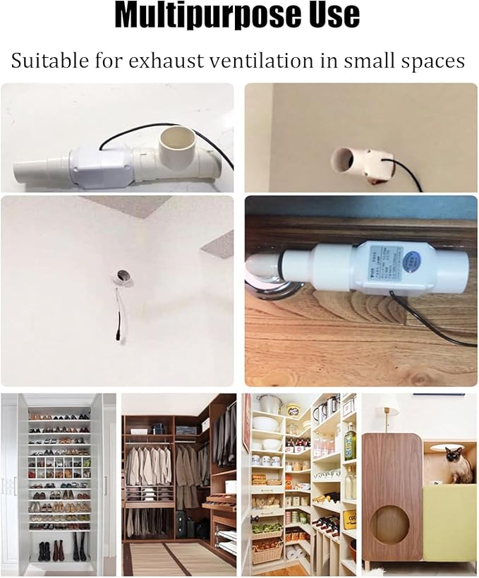 1'' 2'' Inline Duct Fan Booster Ventilation Fan Indoor Vent Blower Air Vent - Image 6