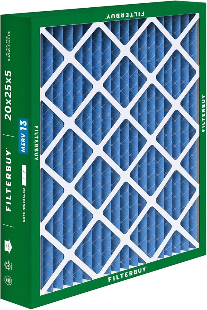 Filterbuy 20x25x5 Air Filter MERV 13 Optimal Smoke & Allergy Defense, Pleated - Image 9