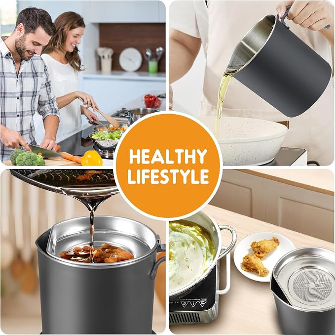 Chihee Grease Container Stainless Steel Bacon Grease Saver - Image 6